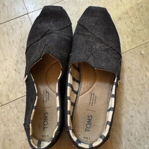 TOMS Charcoal Canvas Slip-Ons